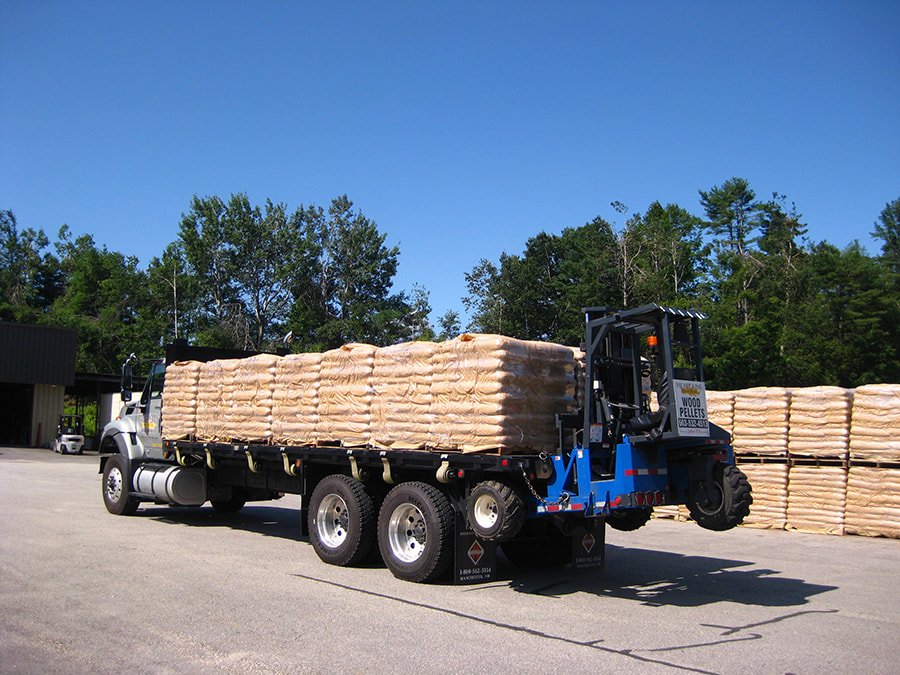 ton of wood pellets